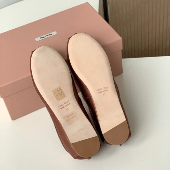 Miu Miu Women's Copper Ballet Flats - Picture 9 of 9